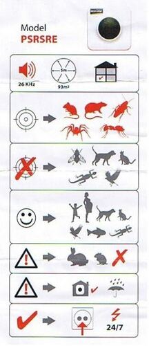 Ултразвуков електронен апарат за гризачи и пълзящи насекоми