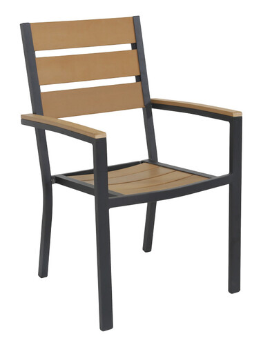 Градински стол с подлакътник 60x57x89см Plastic Wood