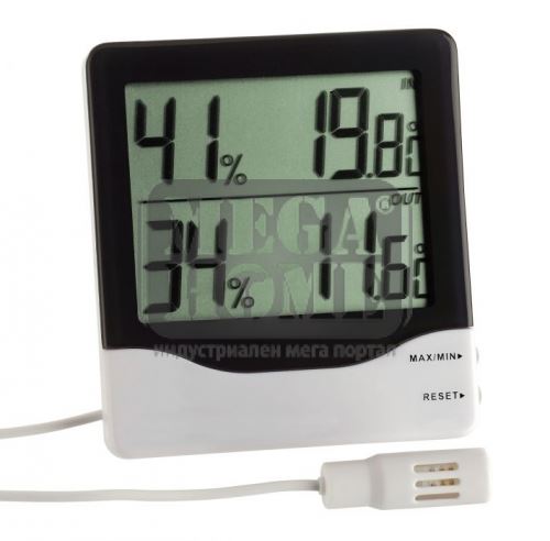 Цифров термометър с хидрометър за вътрешно и външно измерване
