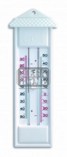 Термометър с бутон за максимална и минимална температура бял