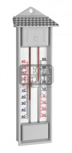 Термометър с бутон за максимална и минимална температура сив