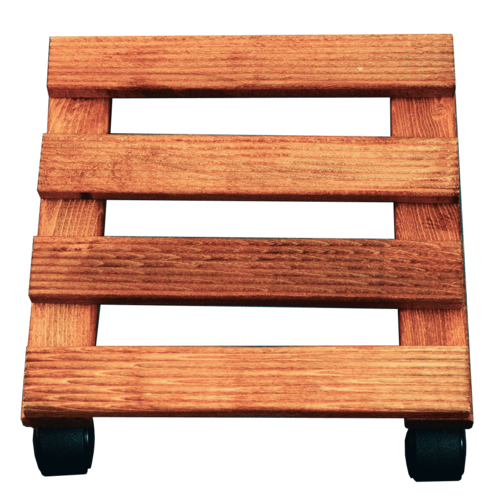 Ролер за саксия 25х25 см оребрен и байцван кафяв