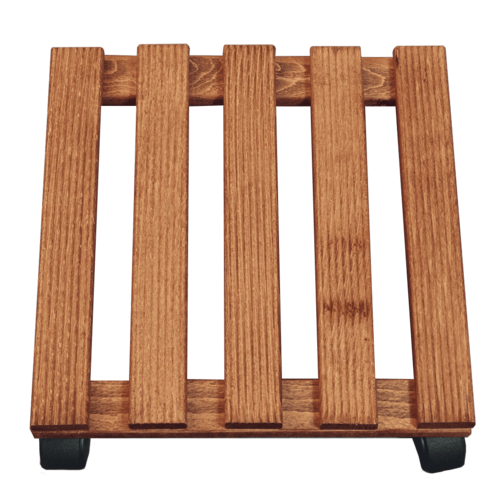 Ролер за саксия 30х30 см оребрен и байцван кафяв