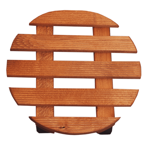 Ролер за саксия оребрен и байцван кафяв d30 см