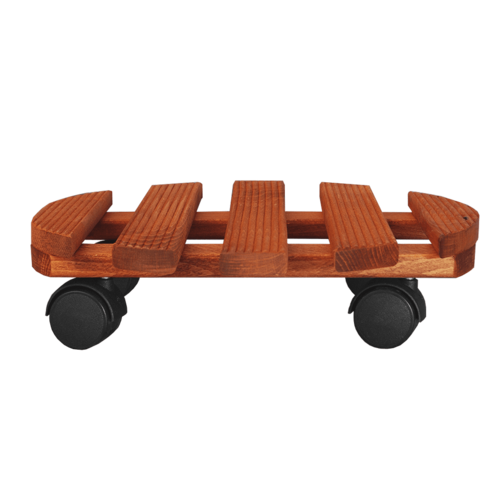 Ролер за саксия оребрен и байцван кафяв d30 см