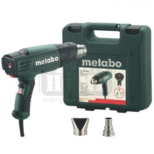 Пистолет за горещ въздух Metabo HE 20-600 в куфар с дюзи