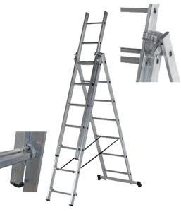 Алуминиева стълба три секторна