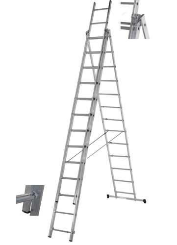 Алуминиева стълба три секторна