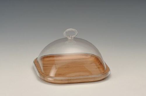 Бамбуков поднос за сирена с акрилен капак AN