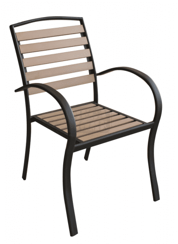 Стол с подлакътник Plastic Wood Natural N - 611