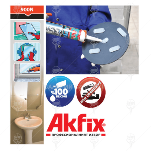 Силикон за огледала Akfix 900N безцветен 310 мл