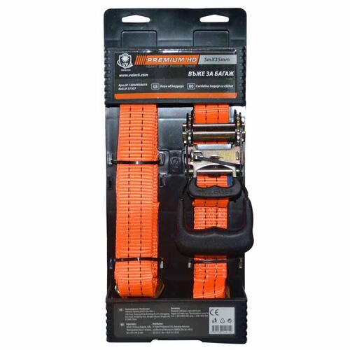 Въже за багаж с тресчотка Premium HD 5 - 8 х 25 - 50 мм