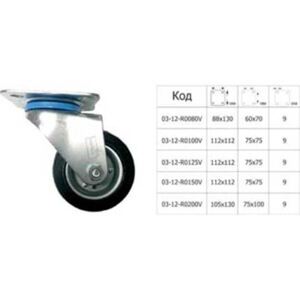 Колело въртящо с планка Mertsan 80 - 200 мм Колело въртящо с планка Mertsan 80 - 200 мм