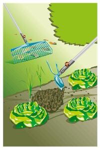 Комплект гребло мотика и дръжка Gardena combisystem Комплект гребло мотика и дръжка Gardena combisystem
