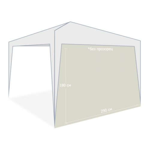 Страница за шатра с прозорец от полиестер 2.95 x 1.95 м