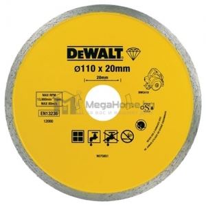 Диамантен диск за сухо рязане DeWALT 110 мм х 20 мм Диамантен диск за сухо рязане DeWALT 110 мм х 20 мм