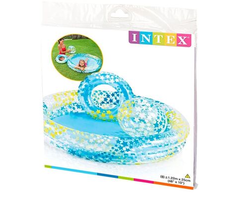 Надуваем детски басейн с топка и пояс Звезди Intex Stargaze