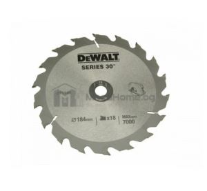 Циркулярен HM диск за дърво DeWalt 184 мм х 16 мм z18 Циркулярен HM диск за дърво DeWalt 184 мм х 16 мм z18