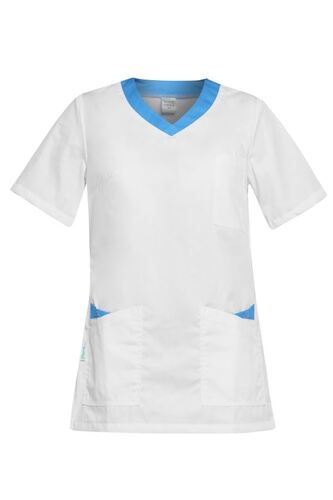 Медицинска дамска туника Paola бяла със синьо