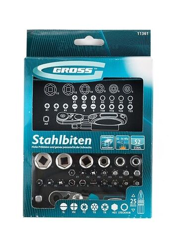 Комплект битове и вложки 1/4 Gross 26 части