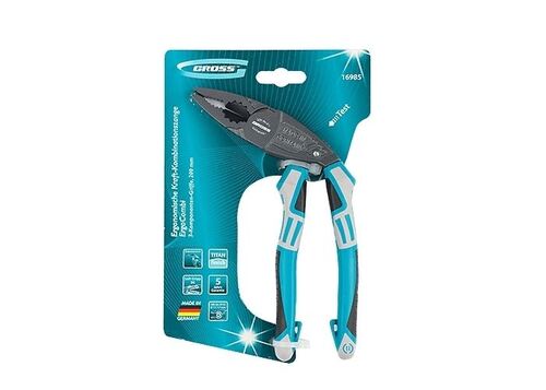Клещи комбинирани с извита глава 200 мм Gross