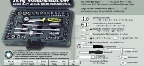 Комплект тресчотка с вложки, 1/4 Mannesmann