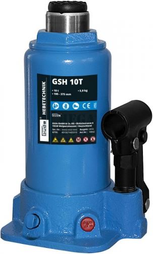 Хидравличен крик тип бутилка GSH 10T капацитет 10 т GÜDE