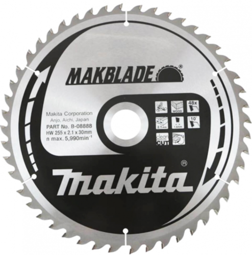 Циркулярен HW диск за дърво Makita 255 мм х 30 мм z48 Mforce