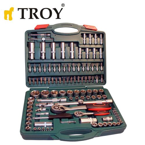 Комплект професионална тресчотка с вложки, 108 части Troy