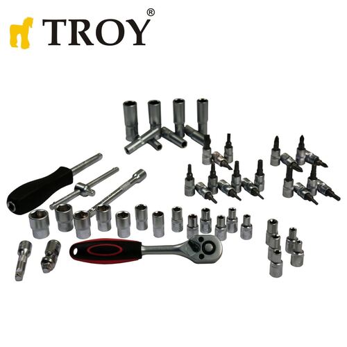 Комплект професионална тресчотка с вложки, 108 части Troy