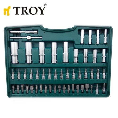 Комплект професионална тресчотка с вложки, 108 части Troy