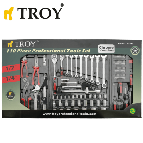 Професионален комплект ръчни инструменти, 110 части Troy