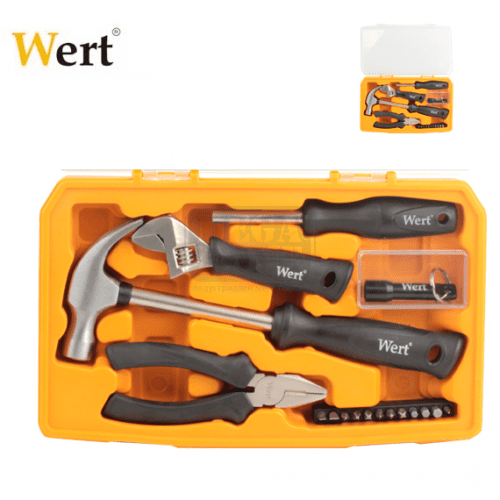 Комплект инструменти в пластмасово куфарче, 17 части Wert