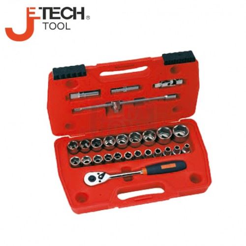 Комплект тресчоткa с вложки 1/2”, 27 части JeTECH