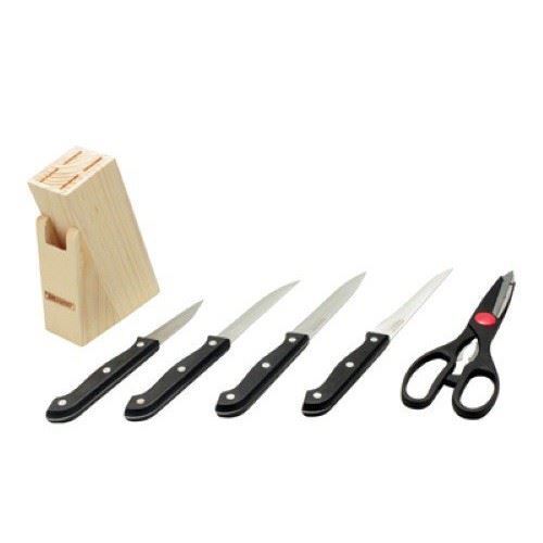 Комплект ножове със стойка 6 части с дървена поставка Grafner