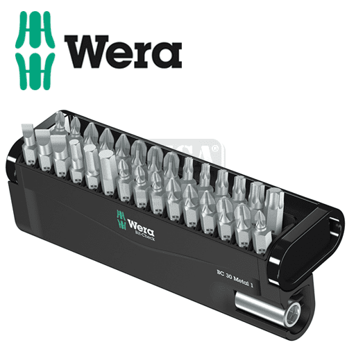 Комплект битове за метал с държач в поставка, 30 части WERA