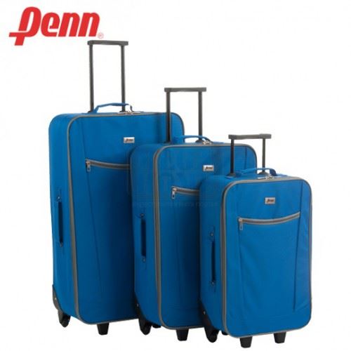 Куфар текстилен с колелца и телескопична дръжка Penn син цвят