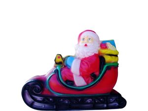 Светеща фигура Рото Дядо Коледа на шейна