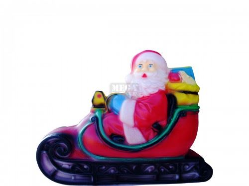 Светеща фигура Рото Дядо Коледа на шейна