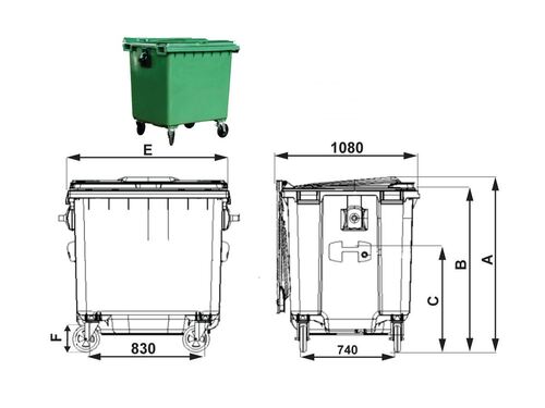 Пластмасов контейнер Рото 1100 л