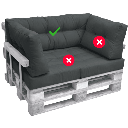 Палетна възглавница гръб Лукс 120 х 40 х 10 / 20 см