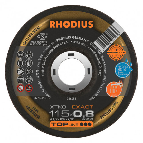 Диск за рязане на неръждавейка 115 х 0.8 х 22.20  Rhodius