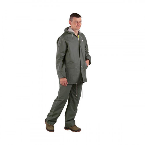 Работно PVC облекло - дъждобран,  костюм XXL- зелен, Coverguard