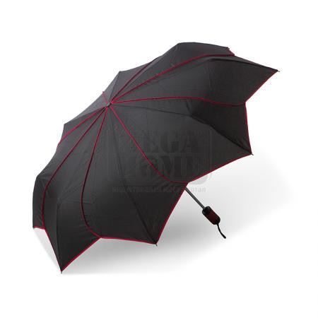 Дамски чадър Pierre Cardin черен с червени кантове