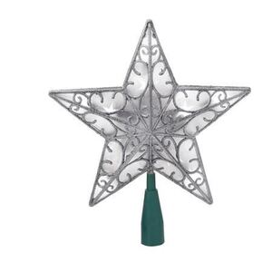 Светещ връх за елха в сребро 20 х 24 см