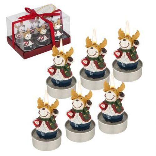 Коледни свещи еленчета 6 броя