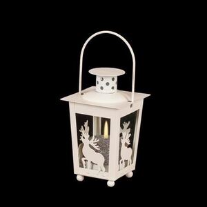 Декоративен фенер бели елени 7.7 х 7.5 х 13 см Декоративен фенер бели елени 7.7 х 7.5 х 13 см