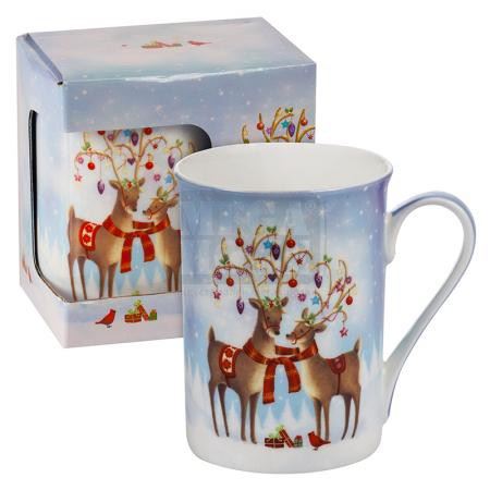 Порцеланова чаша Коледни еленчета MUG