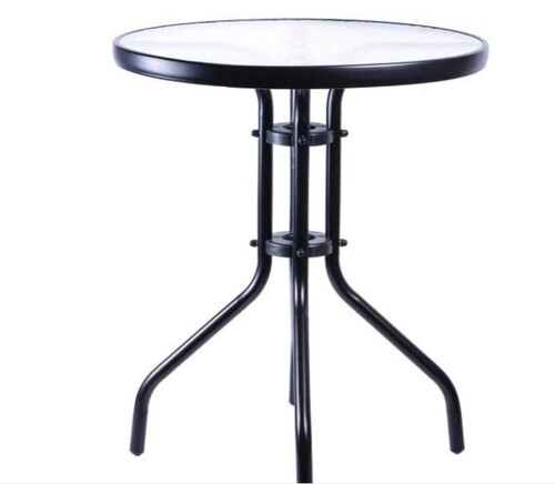 Градинска метална маса Ф 70 със стъклен плот