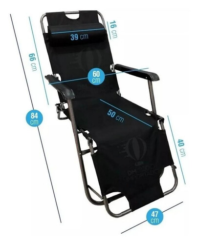 Шезлонг тристепенен с възглавничка DeHome